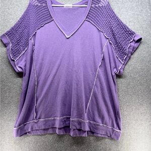 ANDREE BY UNIT Lavender Short Sleeve Top